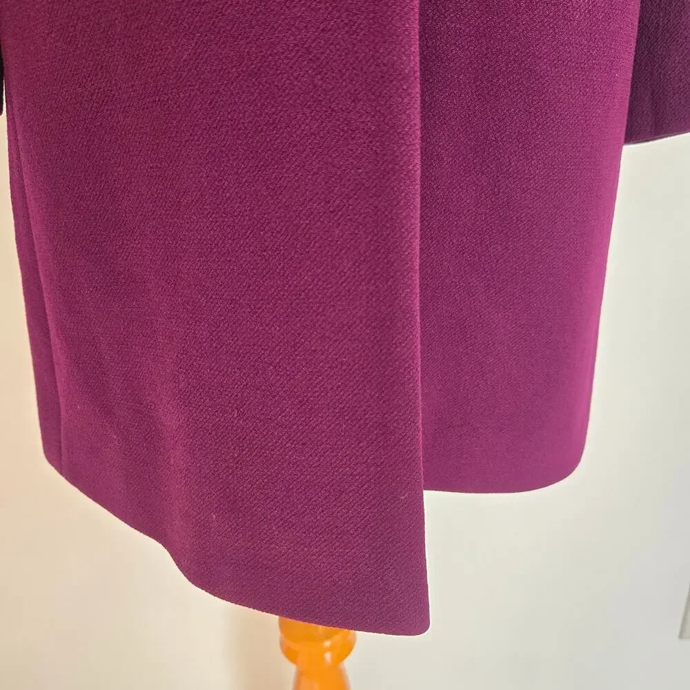 J Crew Carlin Coat Double Cloth Wool Thinsulate Purple Old Money Women 4P